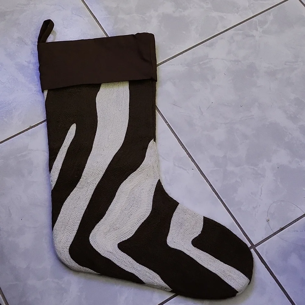 West Elm Stocking Sock in Brown & Cream